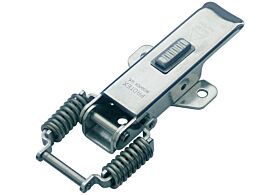 Spring Claw Latch with Safety Catch Medium Duty Mild Steel Zinc Plate Passivate (Silver Blue)