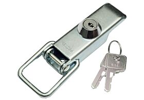 Non-Adjustable Latch with Key Lock Medium Duty Mild Steel Zinc Plate Passivate (Silver Blue)