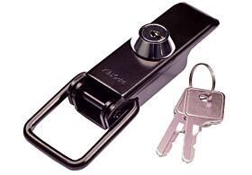 Non-Adjustable Latch with Key Lock Medium Duty Mild Steel Black