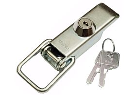 Non-Adjustable Latch with Key Lock Medium Duty Stainless Steel (Natural)