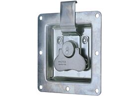 Rotary Turn Latch in Recess Dish Mild Steel Zinc Plate Passivate (Silver Blue)