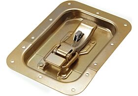 ProLatch in Recess Dish with Safety Catch & Padlockable Mild Steel Zinc Plate Passivate (Yellow)