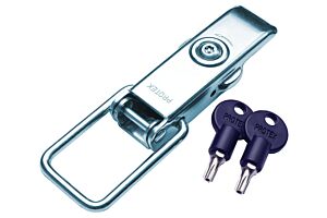 Non-Adjustable Latch with Torx Key Lock Medium Duty Mild Steel Zinc Plate Passivate (Silver)