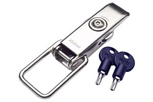 Non-Adjustable Latch with Torx Key Lock Medium Duty Stainless Steel (Natural)