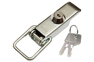 Non-Adjustable Latch with Key Lock Medium Duty Stainless Steel (Natural)