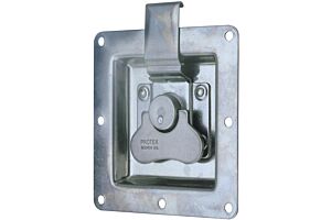Rotary Turn Latch in Recess Dish Mild Steel Zinc Plate Passivate (Silver Blue)
