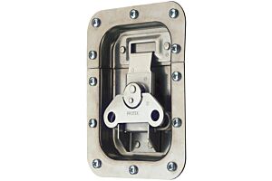 Rotary Turn Latch in Recess Dish Spring Loaded Stainless Steel (Natural)