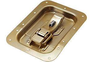 ProLatch in Recess Dish with Safety Catch Mild Steel Zinc Plate Passivate (Yellow)