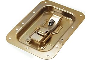 ProLatch in Recess Dish with Safety Catch & Padlockable Mild Steel Zinc Plate Passivate (Yellow)