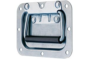 Recessed Spring Loaded Handle Mild Steel Zinc Plate Passivate (Silver Blue)
