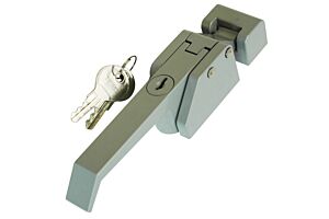 Lever Latch, Over Centre, Locking, Satin Silver Coated