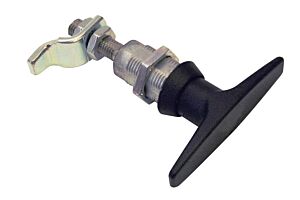 Vise Action Compression Latch, T Handle, Non-Locking, Black Powder Coated