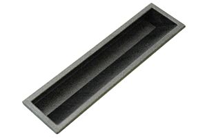 Handle, Large Flush Pull, 2.1mm to 2.5mm Black ABS Plastic