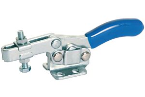 Toggle Clamp Horizontal Action Adjustable Bar Mild Steel Zinc Plate Passivate (Silver Blue)
