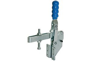 Toggle Clamp Vertical Action Adjustable Bar Mild Steel Zinc Plate Passivate (Silver Blue)
