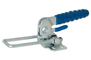 Toggle Clamp Horizontal Draw Action With Safety Catch Mild Steel Zinc Plate Passivate (Silver Blue)