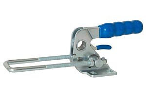 Toggle Clamp Horizontal Draw Action With Safety Catch Mild Steel Zinc Plate Passivate (Silver Blue)